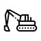 Road repair excavator icon vector outline illustration