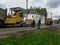 Road repairs in the Kaluga region in Russia.