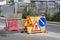 Road repairs signs