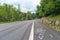 Road with reserved bicycle lane