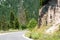 The road in the Rhodopes Mountains in Bulgaria