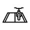 road riding on bicycle line icon vector illustration