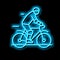 road riding neon glow icon illustration