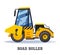 Road roller construction or asphalt paving machine