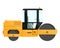 Road roller. Design of a cool large new construction equipment in yellow.