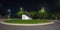 A road roundabout in honor of firefighters in the Alentejo region of Cuba.  night image.