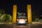 road roundabout with a train crook in honor of the railway workers in the Alentejo town of Cuba