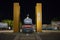 road roundabout with a train crook in honor of the railway workers in the Alentejo town of Cuba