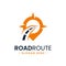 Road route logo design template