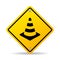 Road safety cone vector sign