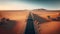 Road in the Sahara desert, Morocco, Africa. 3d rendering