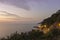 Road beside the sea in sunset ,Nang Phaya View Point ,Chanthaburi, Thailand