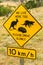 Road side warning sign for Tasmanian wildlife