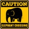 Road sign - Attention Animal, Elephant Crossing. Vector illustration