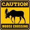 Road sign - Attention Animal, Moose Crossing. Vector illustration