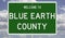Road sign for Blue Earth County