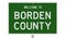 Road sign for Borden County