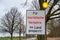 Road sign at the border to Mecklenburg-Western Pomerania with German text meaning Closed for tourist traffic in the country,