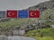 Road sign at border between Turkey and Syria saying good bye