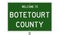 Road sign for Botetourt County