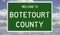 Road sign for Botetourt County