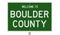 Road sign for Boulder County