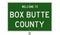 Road sign for Box Butte County