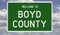 Road sign for Boyd County