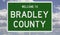 Road sign for Bradley County