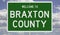 Road sign for Braxton County