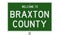 Road sign for Braxton County