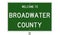 Road sign for Broadwater County