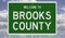 Road sign for Brooks County