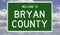 Road sign for Bryan County