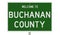 Road sign for Buchanan County