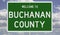 Road sign for Buchanan County