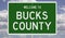 Road sign for Bucks County