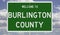 Road sign for Burlington County