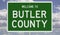 Road sign for Butler County