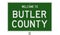 Road sign for Butler County
