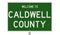Road sign for Caldwell County