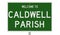 Road sign for Caldwell Parish