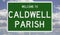Road sign for Caldwell Parish
