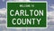 Road sign for Carlton County