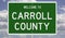 Road sign for Carroll County