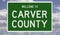 Road sign for Carver County