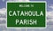 Road sign for Catahoula Parish