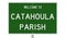 Road sign for Catahoula Parish