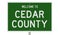 Road sign for Cedar County