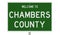 Road sign for Chambers County